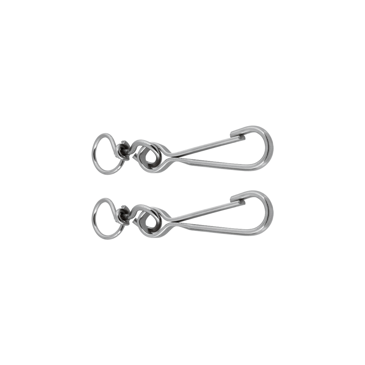 ITOOLS Satz mit 2 Karabinerhaken mit Wirbel, vernickelt ITMNB60B