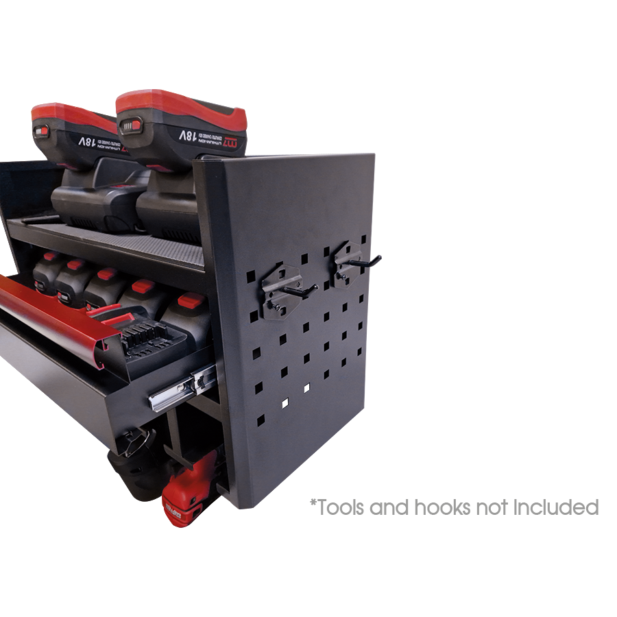 M7 Power-Werkzeuge - Wandregal für Akku-Werkzeuge : 5 Steckplätze + Verlängerungskabel M7S9509