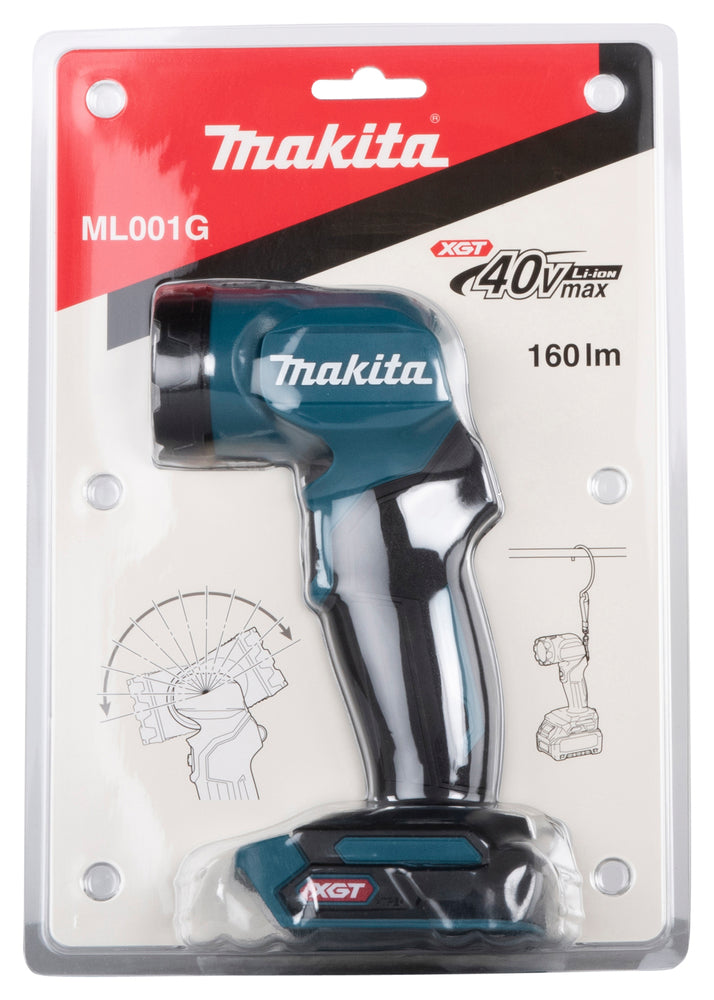 Makita LED-Akku-Handleuchte ML001G – kompakt, 160 Lumen & XGT 40V max. - ML001G