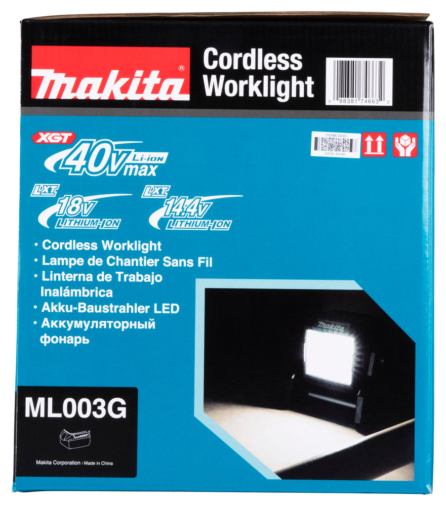 Makita LED-Akku-Baustrahler – Akkubetrieb mit LXT & XGT, IP65-zertifiziert - ML003G
