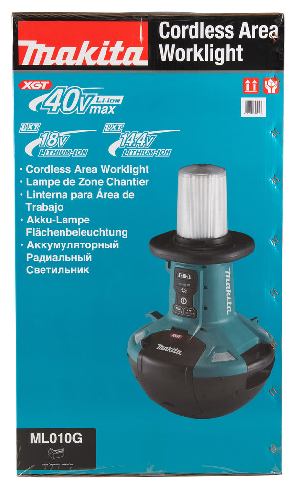 Makita LED-Flächenbeleuchtung – 5.500 Lumen, 3 Helligkeitsstufen & 360° Abstrahlung (XGT 40V max.) - ML010G