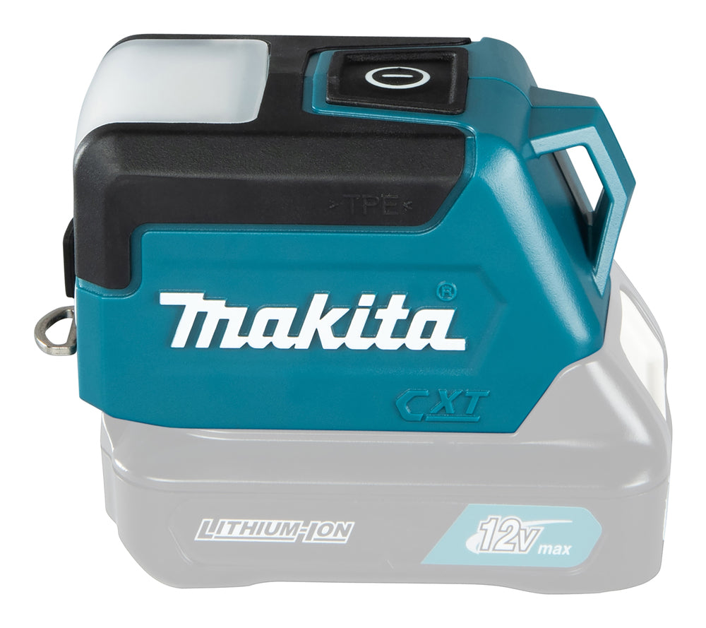 Makita LED-Akku-Taschenlampe – 3 Leuchtmodi, Hand- & Werkstattlampe, USB-Port (CXT 12V max.) - ML107