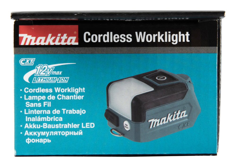 Makita LED-Akku-Taschenlampe – 3 Leuchtmodi, Hand- & Werkstattlampe, USB-Port (CXT 12V max.) - ML107