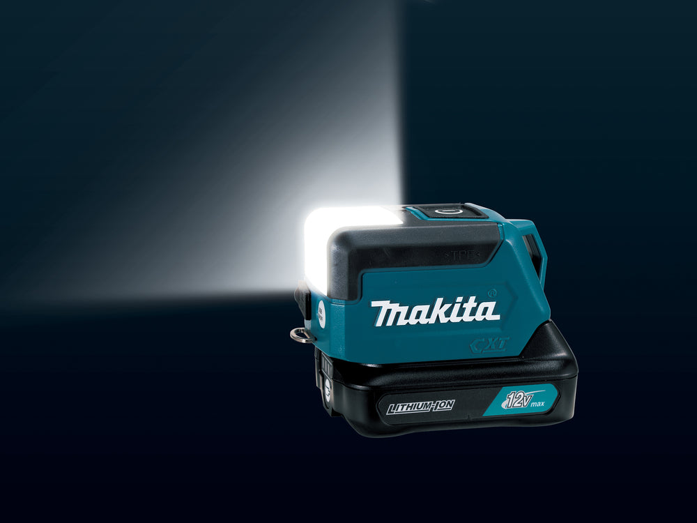 Makita LED-Akku-Taschenlampe – 3 Leuchtmodi, Hand- & Werkstattlampe, USB-Port (CXT 12V max.) - ML107