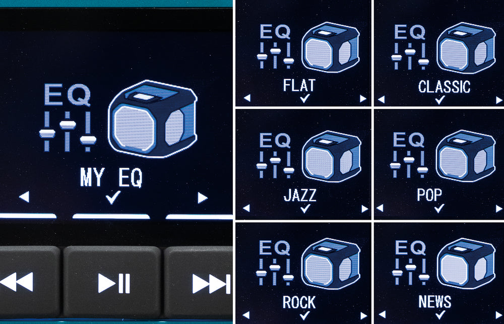 Makita Bluetooth-Lautsprecher – kraftvoller Sound, Mikrofonbuchse, bis 10 Geräte koppelbar - MR014GZ