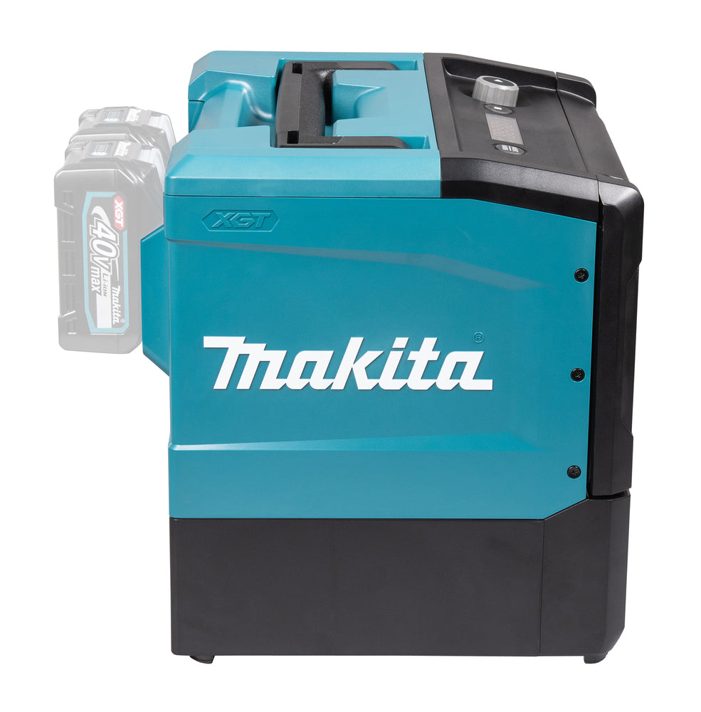 Makita Akku-Mikrowelle MW001G – 40Vmax, mobil, mit USB-Anschluss & LED-Display - MW001GZ