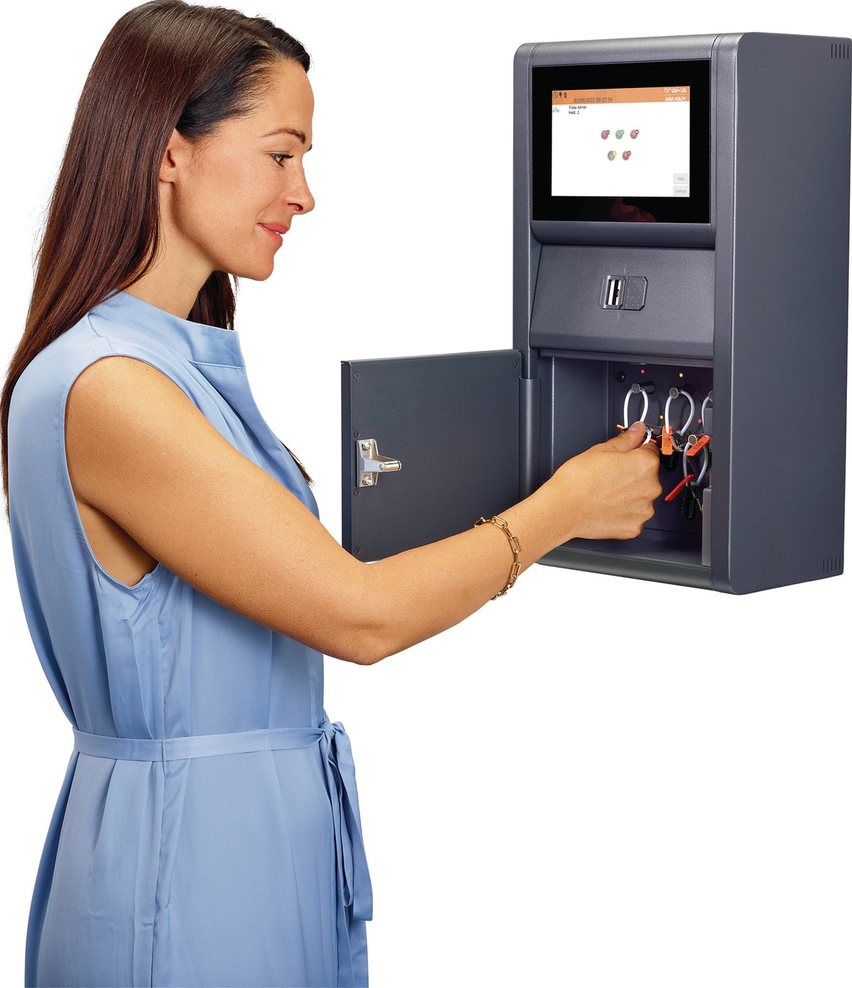 TRAKA Schlüsseltresor V-Touch-Pro mit Drehriegelschloss, Touch-Steuereinheit und 5 Haken