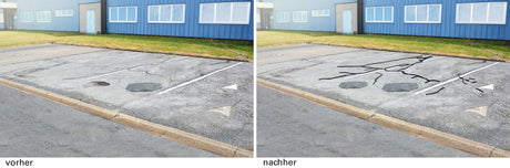 AMPERE Reparaturmörtel Asphalt Crack Filler 6kg Eimer – Schnelle Rissreparatur für Asphalt & Beton