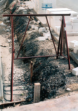 MÜBA Stahlrohr-Gerüstbock lackiert 120x75 cm mit Pfostenhalterung, höhenverstellbar bis 130 cm, 1500 kg
