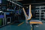 Arbeitsdrehstuhl Neon RL Permanentkontakt von BIMOS – orange, Sicherheits-Doppelrollen, 450-620 mm