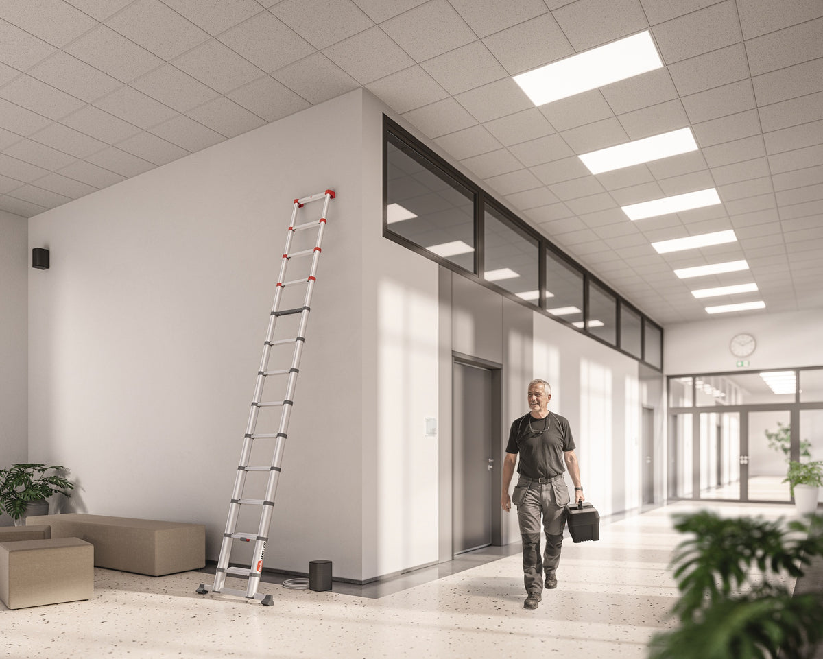 HAILO Teleskop-Anlegeleiter T100 Alu 9 Stufen bis 150 kg – ausziehbar & platzsparend
