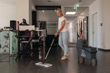 SPRINTUS Reinigungswagen Eimer 35 l mit Trennwand und Presse – Kunststoff