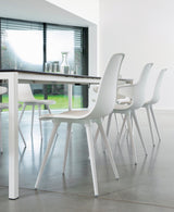 TOPSTAR Mehrzweckstuhl weiß mit Kunststoffbeinen – 2er-Set, stapelbar, ergonomische Sitzschale