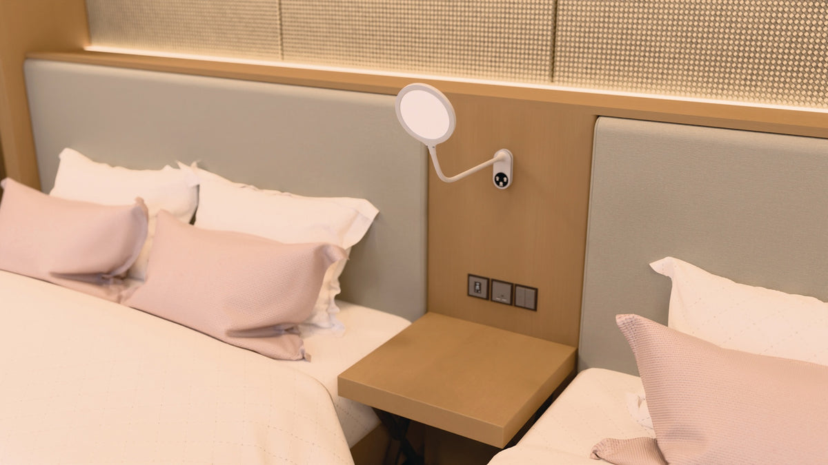 HANSA Schreibtischleuchte Horizon LED mit Standfuß und Wandmontage, 3-Stufen-Dimmer, 9W, warmweiß bis tageslichtweiß