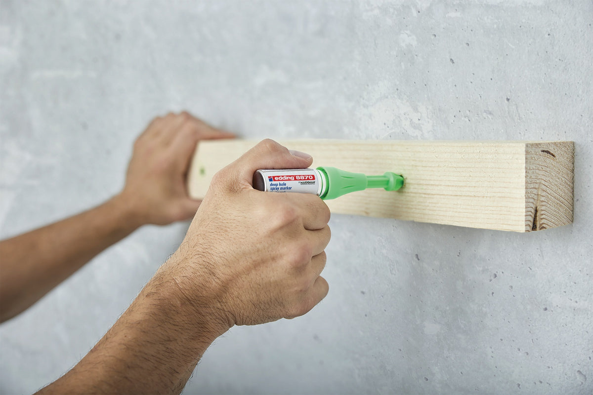 EDDING Bohrloch-Spraymarker 8870 neongrün – Kreidespray mit Düse für Markierungen bis 50 mm Tiefe
