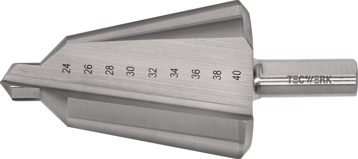 TECWERK Blechschälbohrer 3-14 mm HSS-Co, 2 Schneiden, Senkwinkel 20°