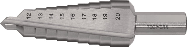 TECWERK Stufenbohrer 12-20 mm HSS geradegenutet 9 Stufen 2 Schneiden