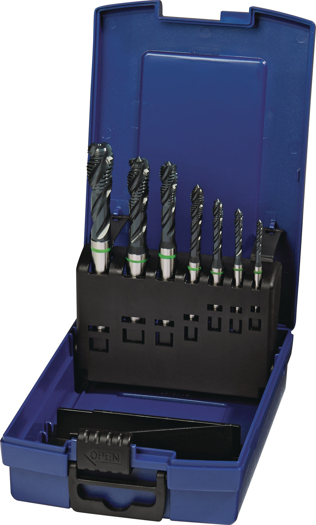 TECWERK Maschinengewindebohrerset M3-M12 HSS-Co vaporisiert, DIN 371/376, 7-teilig