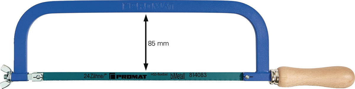 PROMAT Metallsägebogen 300 mm, 24 Zähne/Zoll, Holzheft, pulverbeschichtet