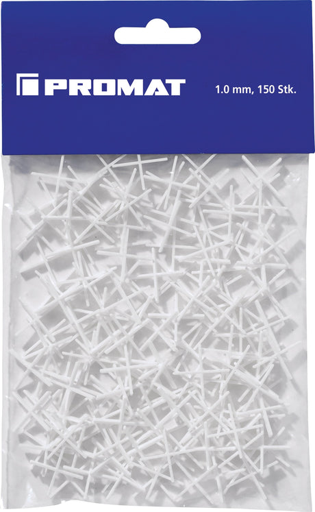 PROMAT Fliesenkreuz 1 mm – 150 Stück pro Beutel, 10 Beutel