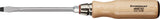 PROMAT Schraubendreher Schlitz 3,5 mm mit Holzgriff und Sechskantansatz