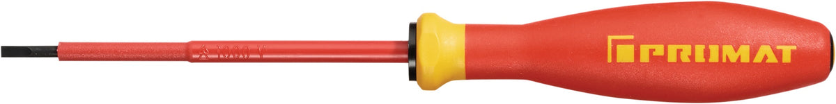 PROMAT VDE Schraubendreher Schlitz 2,5 mm isoliert – Elektriker-Schraubendreher mit Mehrkomponentengriff