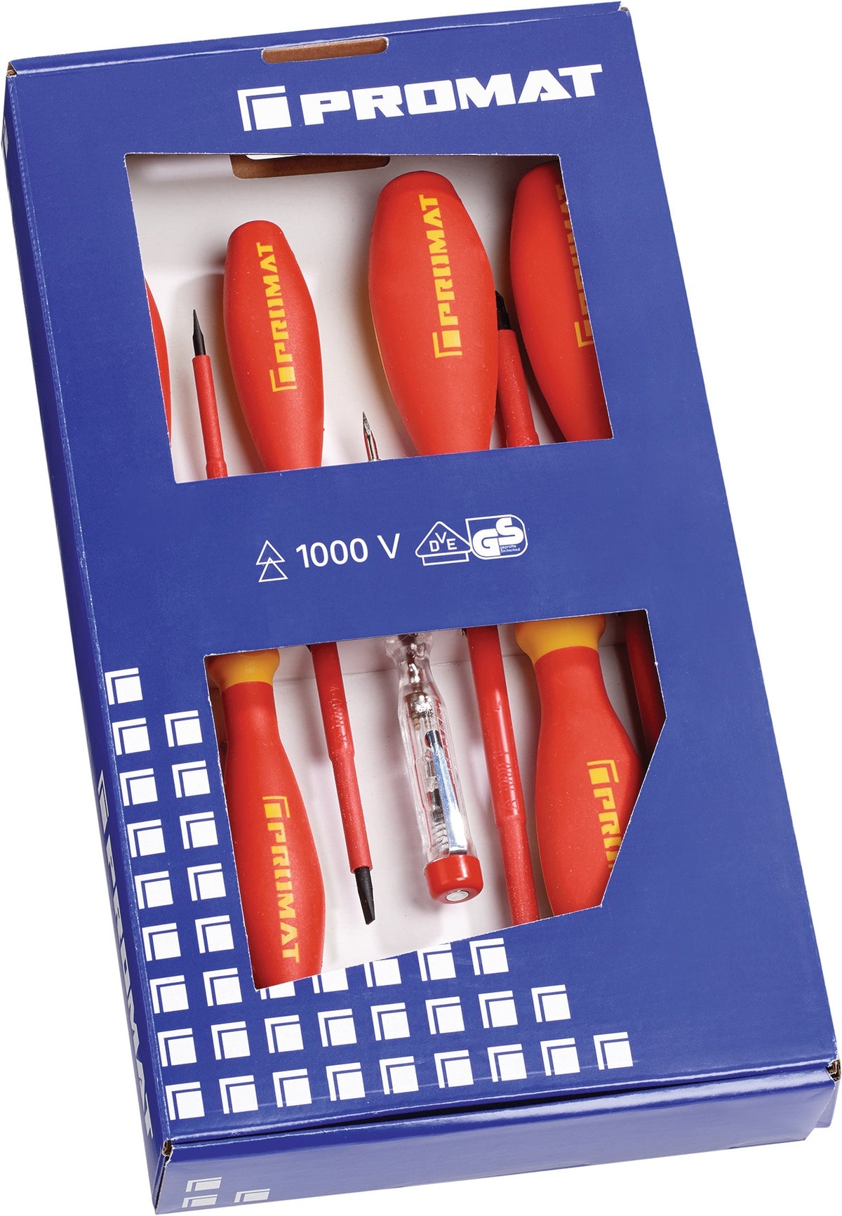 PROMAT Schraubendrehersatz 7-teilig VDE Schlitz/PH mit 3-Komponentengriff