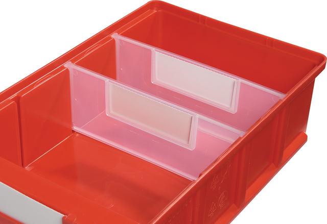 LA-KA-PE Trennwände für Regalkasten B. 93 mm – transparentes PP