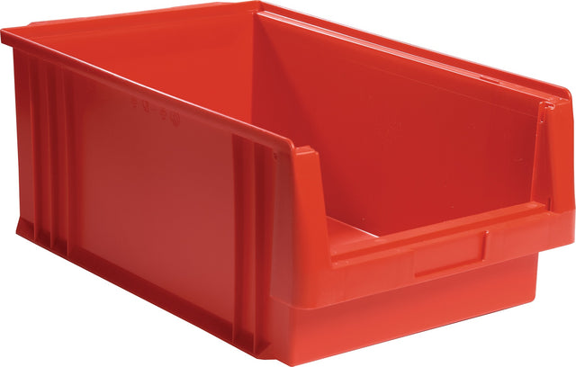 Sichtlagerkasten PLK 500x315x200 mm PP rot von LA-KA-PE – 8 Stück, 22,5 l, 180 kg Auflast