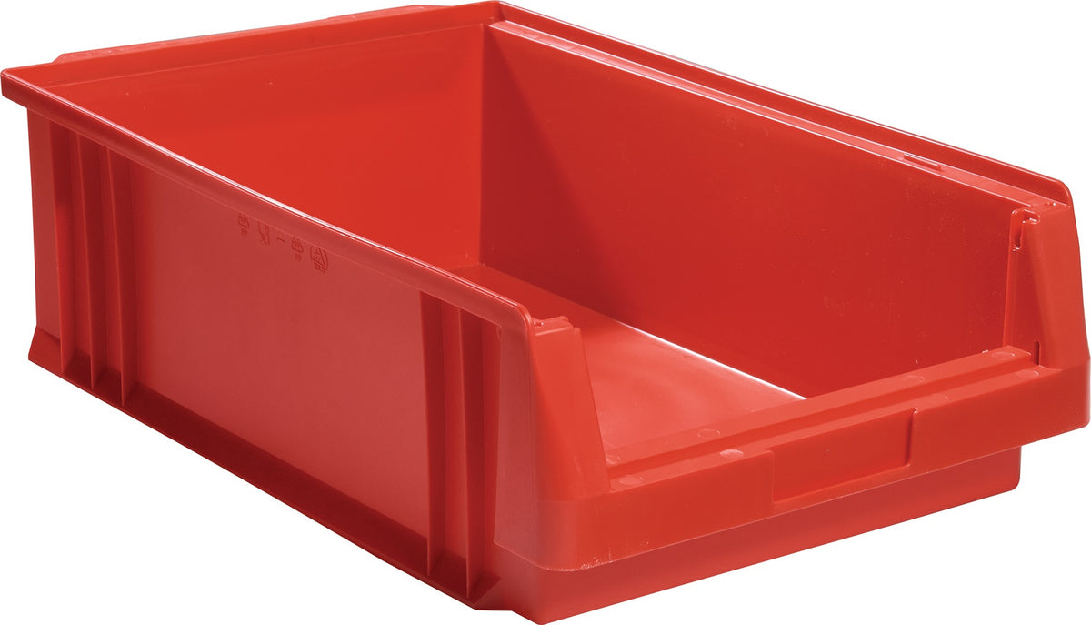 Sichtlagerkasten PLK 500x315x200 mm PP rot von LA-KA-PE – 8 Stück, 22,5 l, 180 kg Auflast