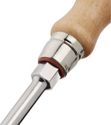 TECWERK Schraubendreher PH 1 mit Holzgriff, Rundklinge und 6-Kant Ansatz, 80 mm Klinge