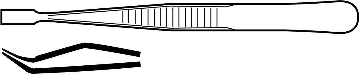 PROMAT Flachpinzette 120 mm mit eckigen Spitzen aus Edelstahl – antimagnetisch