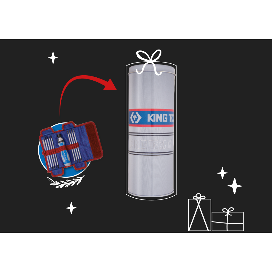 KING TONY Profi-Werkzeuge - Schraubendreher-Set mit umkehrbaren Klingen - 16 tlg. P32526MRN