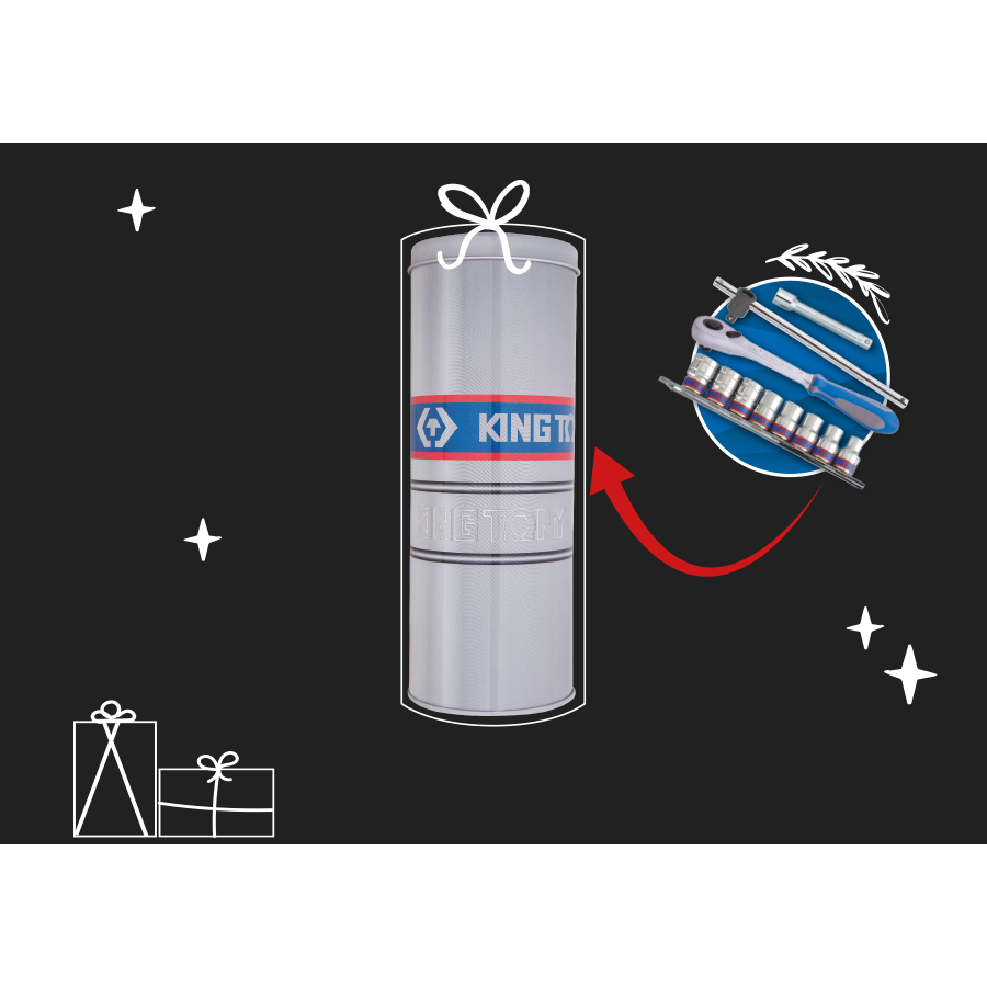 KING TONY Profi-Werkzeuge - 1/2" Steckschlüssel-Set - 11 tlg. P4311MR04