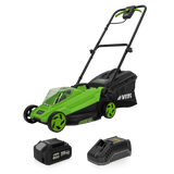 VITO 3-teiliges Akku-Set: 20V 32 cm Akku-Rasenmäher mit 4Ah Akku und Schnellladegerät - PACK9EGOGARDEN