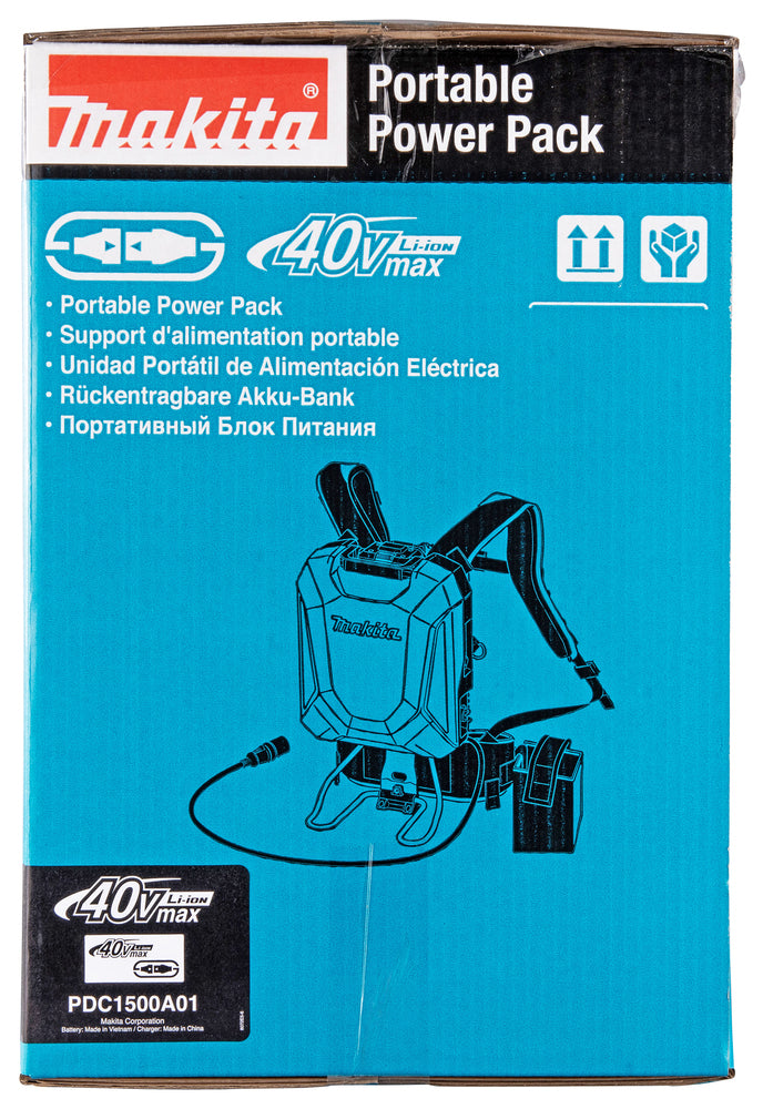 Makita Rückentragbarer Akku PDC1500 – 1.500 Wh, IPX4 & XGT-kompatibel - PDC1500A01