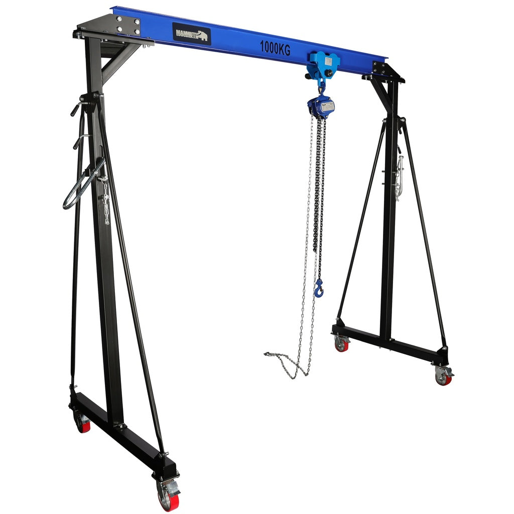 MAMMUTH 1t Fahrbarer Portalkran Tonne Set – Handkettenzug – PTK10K1