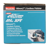 Makita Akku-Poliermaschine 180 mm – bürstenlos, XPT, konstante Drehzahl, Sanftanlauf - PV001GZ