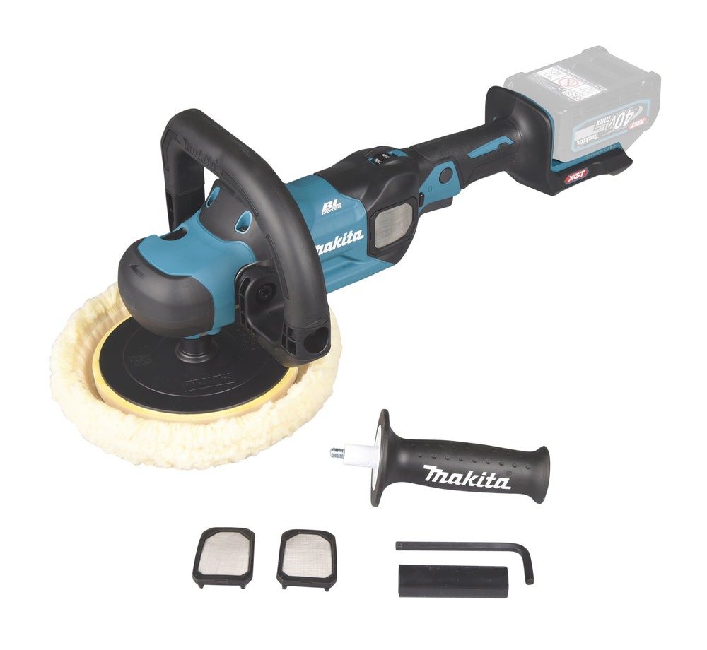 Makita Akku-Poliermaschine 180 mm – bürstenlos, XPT, konstante Drehzahl, Sanftanlauf - PV001GZ