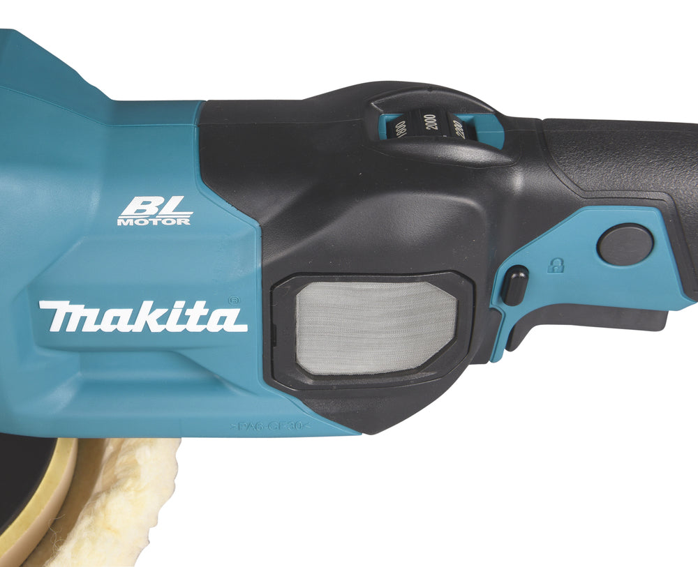 Makita Akku-Poliermaschine 180 mm – bürstenlos, XPT, konstante Drehzahl, Sanftanlauf - PV001GZ