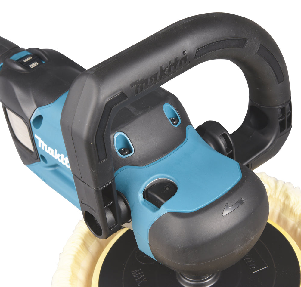 Makita Akku-Poliermaschine 180 mm – bürstenlos, XPT, konstante Drehzahl, Sanftanlauf - PV001GZ