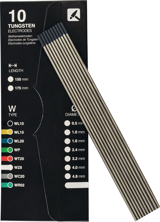 TIGZONE Wolframelektrode WC20 1,6mm x 175mm grau, 10 Stück – EWS