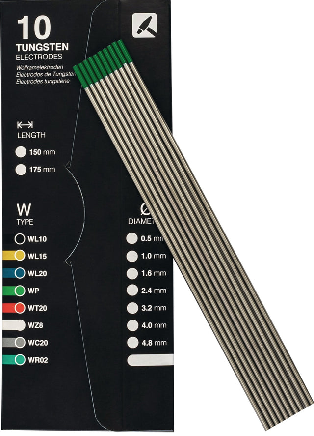 EWS TIGZONE Wolframelektrode WP grün 1,6mm x 175mm – 10 Stück Packung