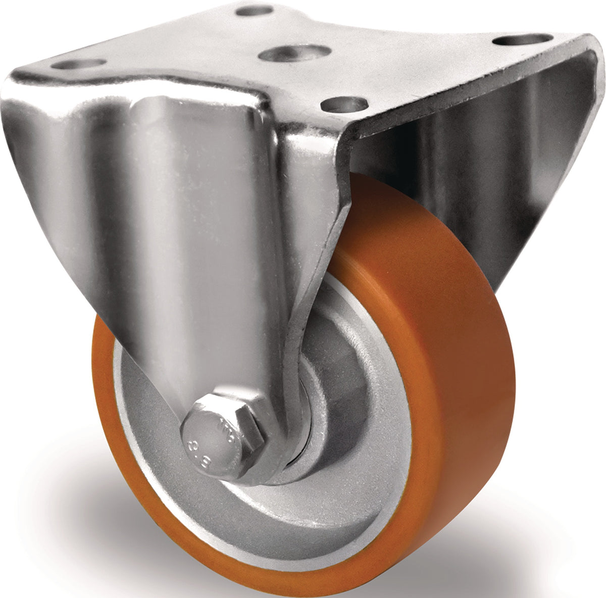TECWERK Bockrolle 80 mm Polyurethan, 180 kg Tragfähigkeit, Anschraubplatte 100 x 88 mm