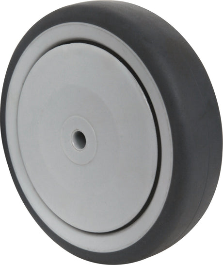 TECWERK Ersatzrad 100 mm Gummi grau, Tragfähigkeit 100 kg, Achs-Ø 8 mm, Nabenlänge 36 mm