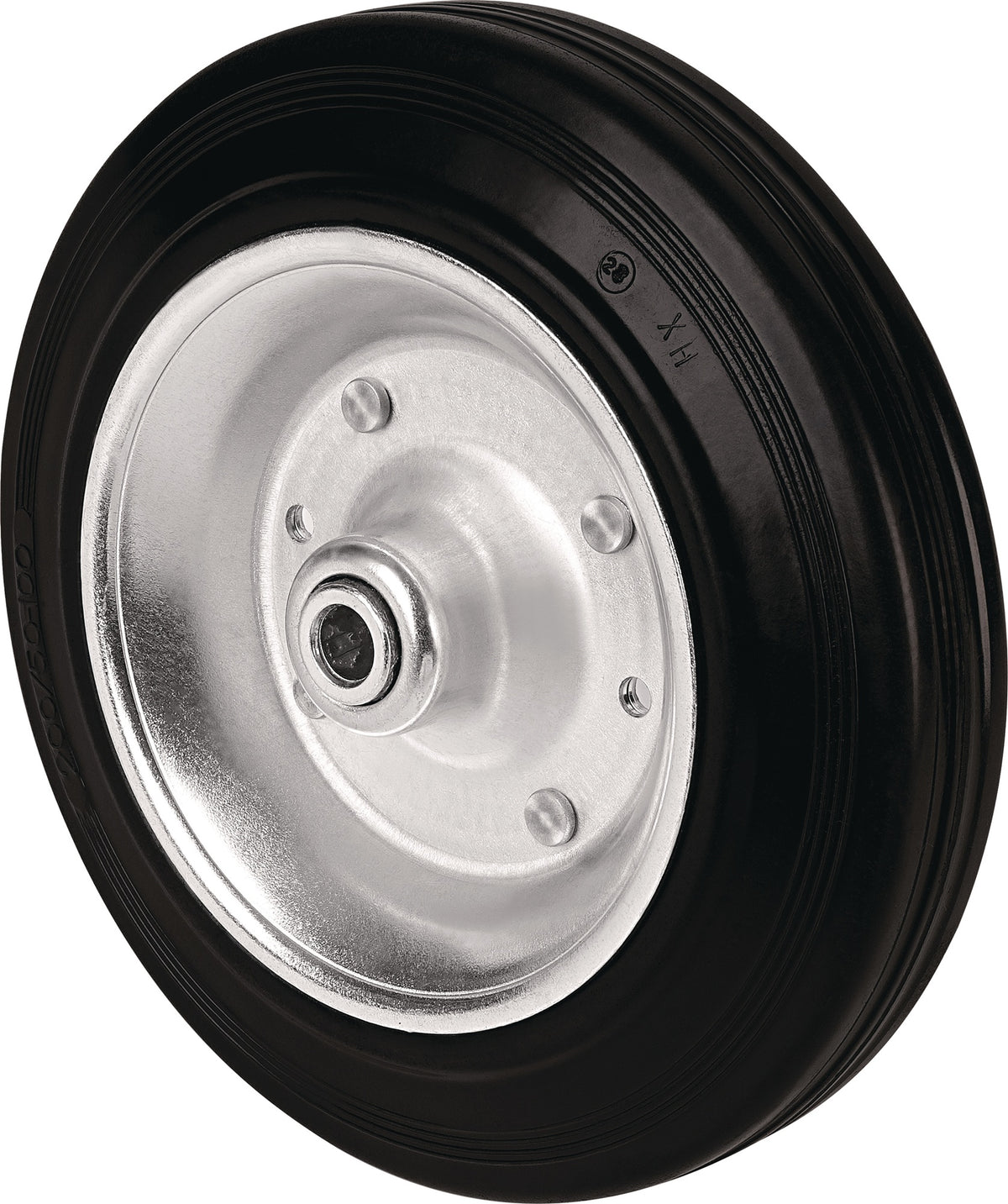 TECWERK Ersatzrad 200 mm Vollgummi schwarz, 205 kg Tragfähigkeit, Stahlblechfelge