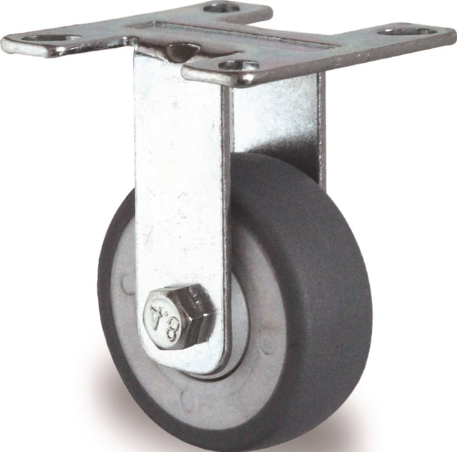 TECWERK Bockrolle 50 mm mit Kugellager, Vollgummi, 50 kg Tragfähigkeit, Anschraubplatte 55 x 55 mm