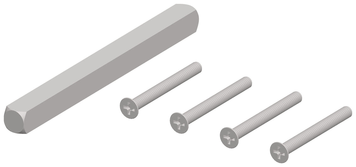 TECWERK Befestigungs-Set NW-400-10 für Türbeschläge, 47-56 mm Türstärke, 4x M4x60 mm