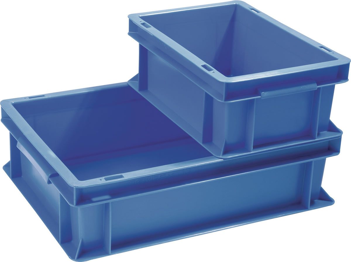 TECWERK Transportbehälter L300xB200xH120mm grau PP Muschelgriff geschlossene Seitenwände