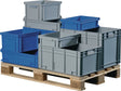 TECWERK Transportbehälter L300xB200xH120mm grau PP Muschelgriff geschlossene Seitenwände